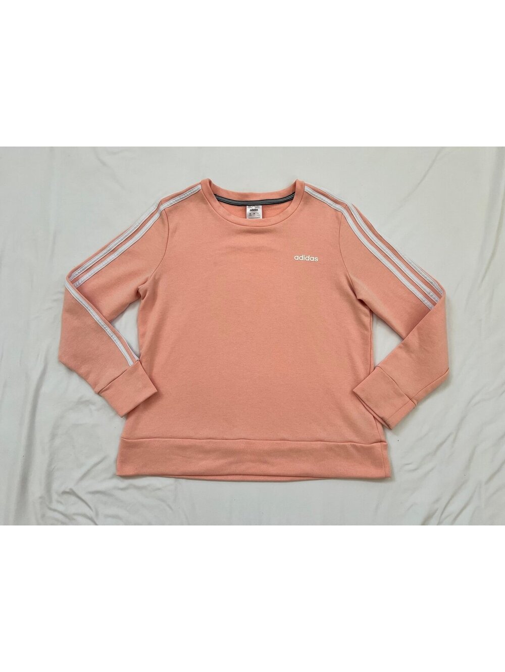 Adidas women’s size large coral pink crew neck pullover sweatshirt